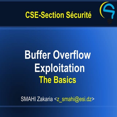 "Introduction aux exploits et à la faille BufferOverflow"