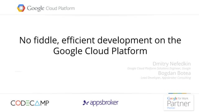Bogdan botea, dmitry nefedkin   no fiddle, efficient development on the googl...