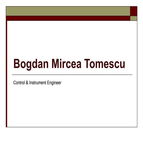 Bogdan Mircea Tomescu Presentation
