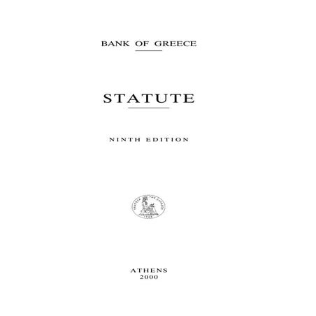Bank of Greece Statute 9th edition_en