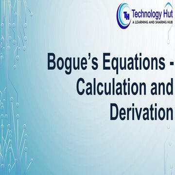 Bogues Equation - Calculation and Derivation