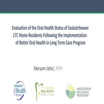 Evaluation of Better Oral Health in Long Term Care Program | PPT