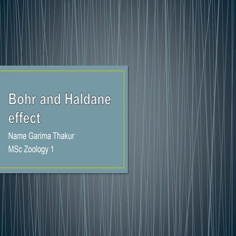 Bohr and haldane effect 