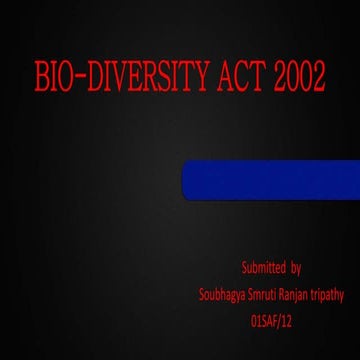 Bio diversity act 2002 - presentation