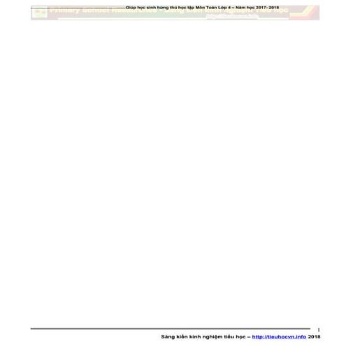 Kinh nghiệm Bồi dưỡng giáo viên tiểu học  Giảng dạy tốt Dạng toán Hiệu và Tỉ ở Lớp 4