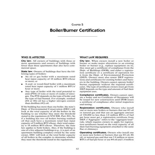 NYC Apartment Management Checklist: Boiler/Burner Certification | PDF