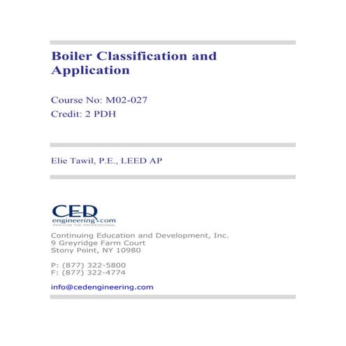 Boiler classification and application