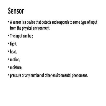Introduction to SENSORS AND ACTUATORS for beginners | PPTX