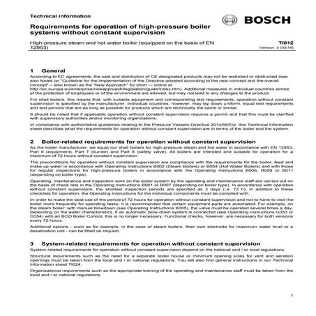 Boiler operation   technical information