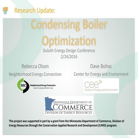 Condensing Boiler Optimization