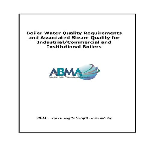 Boiler water quality requirements abma