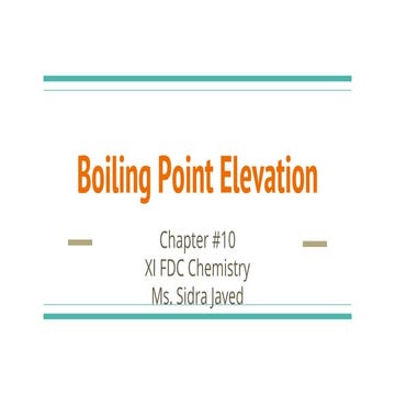 Boiling point elevation