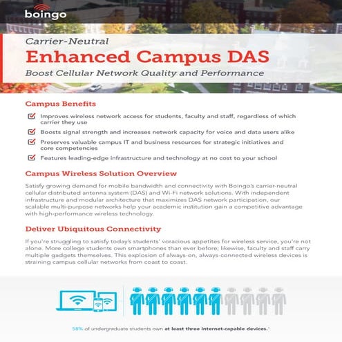 Carrier-Neutral Enhanced Campus DAS: Boost Cellular Network Quality and Perfo...
