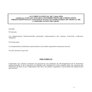 IDCC 158 Bois ind import accord col...