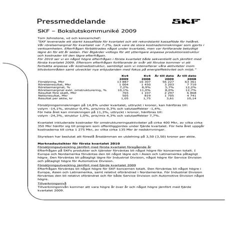 Bokslutskommunike 2009