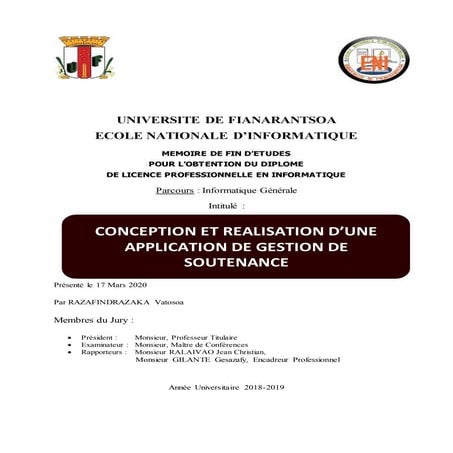 Gestion de soutenance