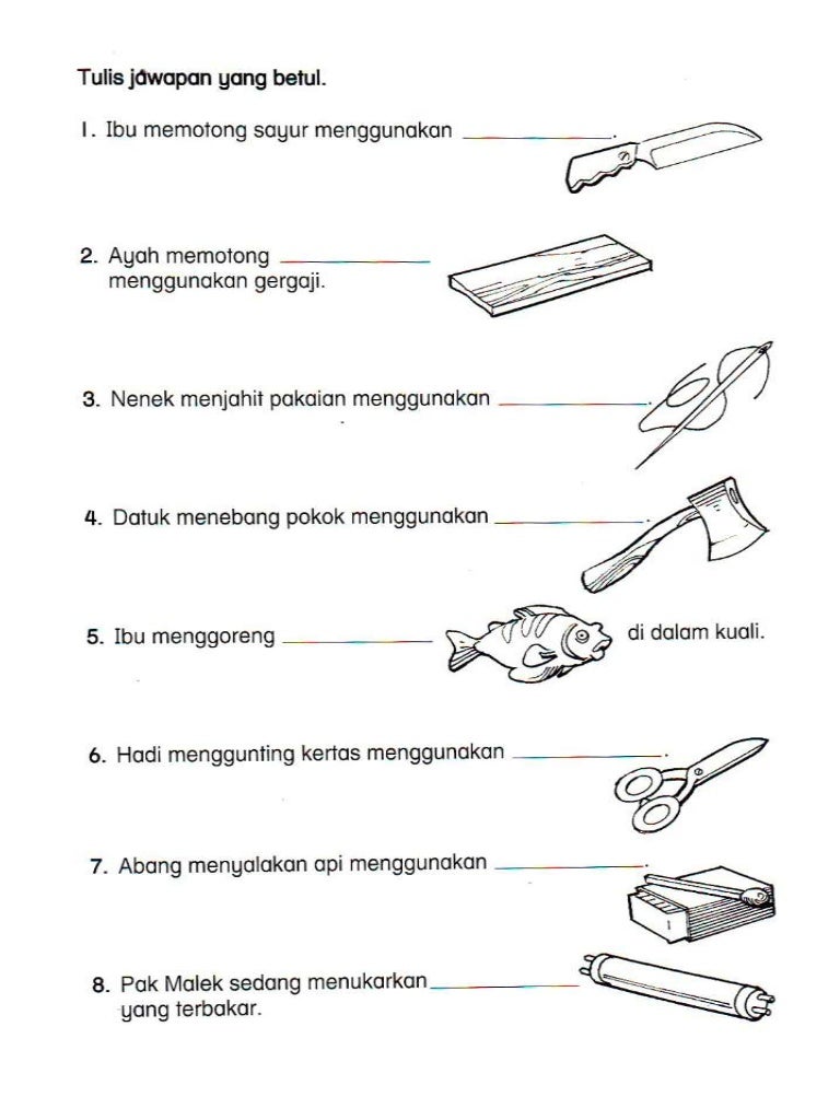 lembaran kerja bm tahun 1