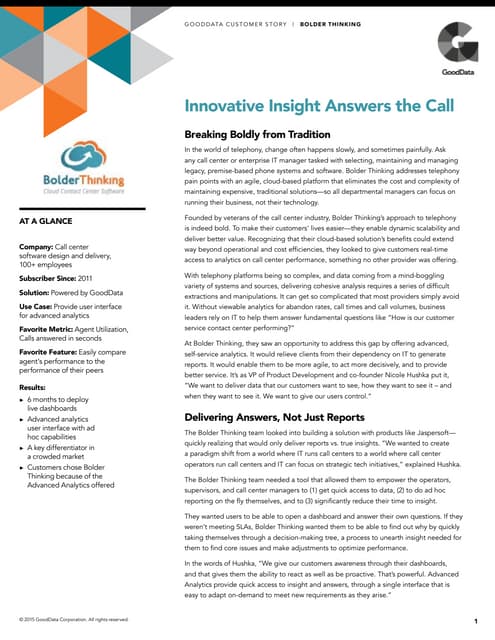 Innovative Insight Answers the Call - A Bolder Thinking Case Study