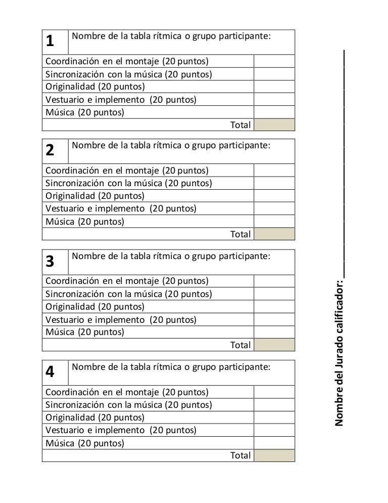 Boleta para jurado calificador
