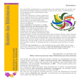 Boletim do mês de outubro de 2014