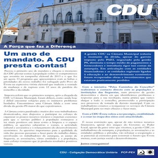 Um Ano de Mandato. A CDU presta con...