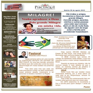 Boletim 30 de agosto de 2015