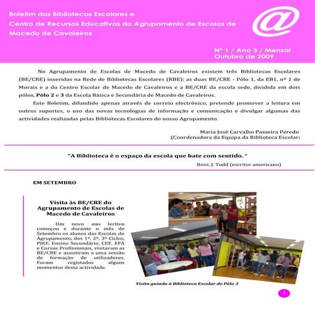 Boletim das bibliotecas escolares.outubro