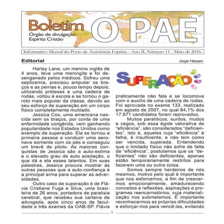 Boletim O PAE MAIO 2016