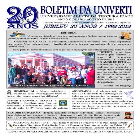 Boletim UNIVERTI agosto 2013