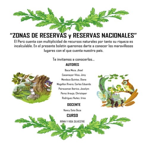 ZONAS DE RESERVAS Y RESERVAS NACIONALES