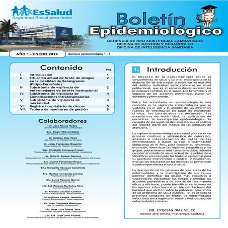 Boletín Epidemiologico Ene-2014