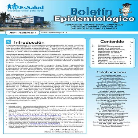 Boletín Epidemiológico Febrero-Red Asistencial Lambayeque