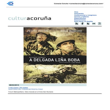 Boletin cultural de 8 al 10 de marzo