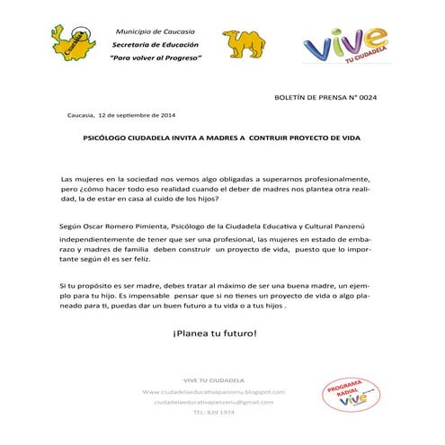 Boletin de prensa 0024