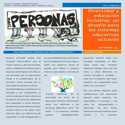 DIVERSIDAD Y EDUCACIÓN INCLUSIVA | PDF