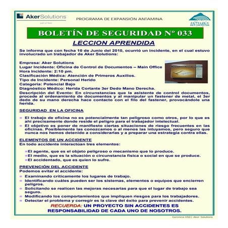 Boletin hsec 033 lección aprendida incidente 10.06.10