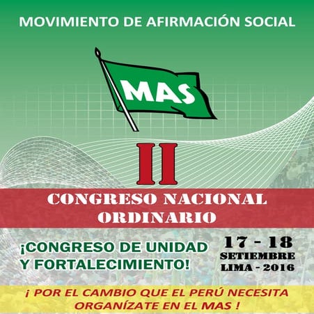 BOLETÍN II CONGRESO NACIONAL ORDINARIO DEL MAS-17 y 18 de setiembre 2016