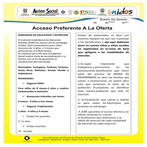 Boletin postulacion icbf