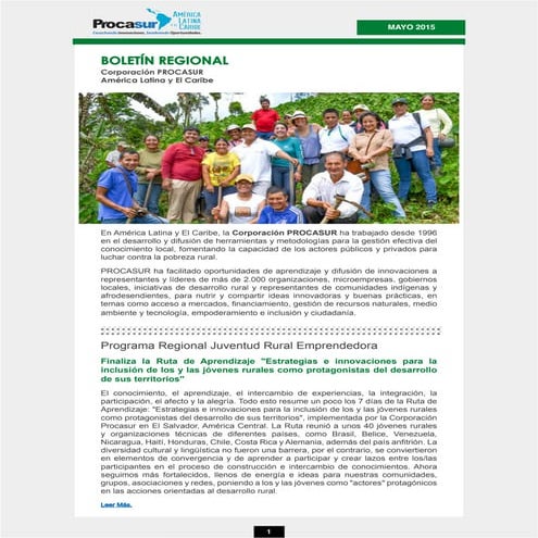 Boletín Regional: PROCASUR LAC 1_2015