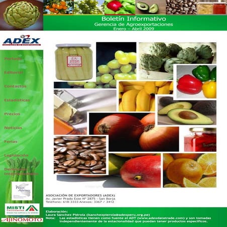 BoletíN Adex De Agroexportaciones Enero   Abril 2009