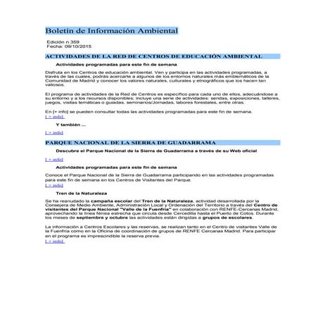 Boletín de información ambiental