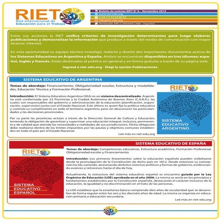 Boletín de noticias riet n° 6 – noviembre 2015