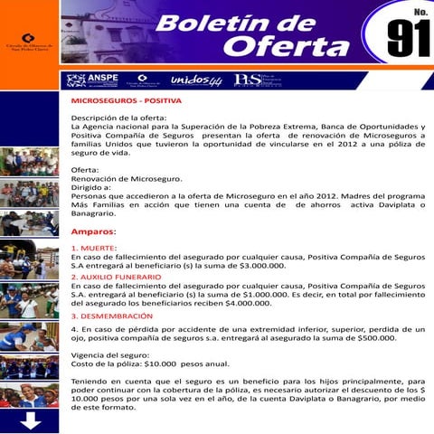 Boletín de oferta no.91   microseguros