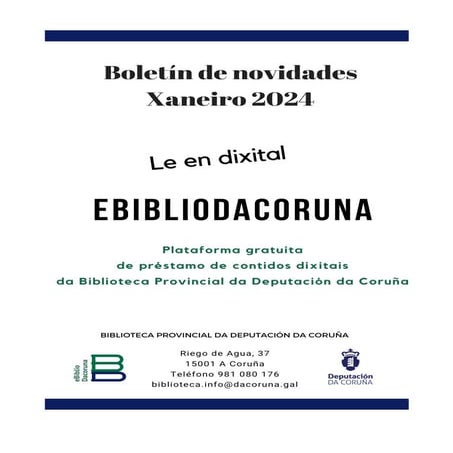 Boletín da EbiblioDaCoruna xaneiro de 2024