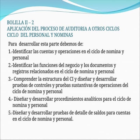 Auditoria Ciclo de Nomina y Personal | PPTX