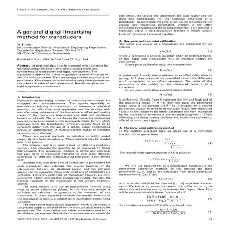 Bolk method of Linearization of sensors and implementation using signal conditioing devices