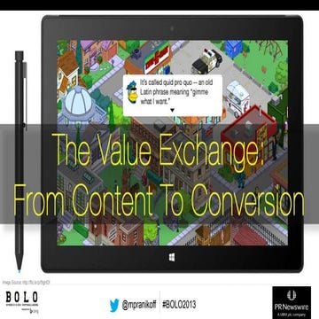 The Value Exchange – BOLO Conference 2013