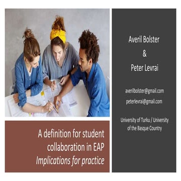 A definition for student collaboration in EAP: Implications for practice