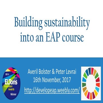 Building Sustainability into an EAP Course