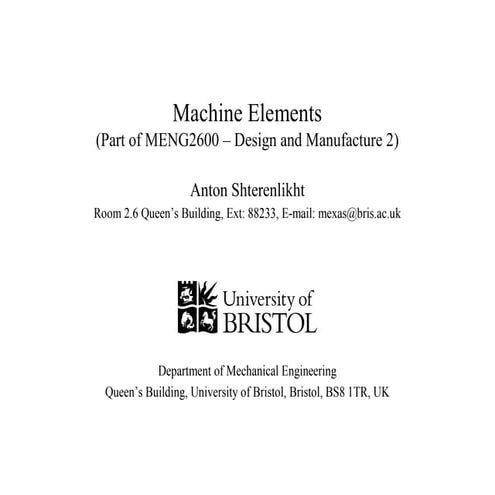Comprehensive Overview of Machine Elements in Mechanical Engineering ...